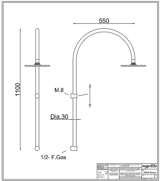 Inoxstyle Внешний душ из нержавеющей стали Arco beauty 09002 - Вид №3