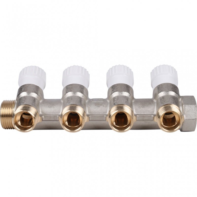 Коллектор 3/4" STOUT с вентилями на 4 выхода 1/2" SMB6851341204 - Вид №2