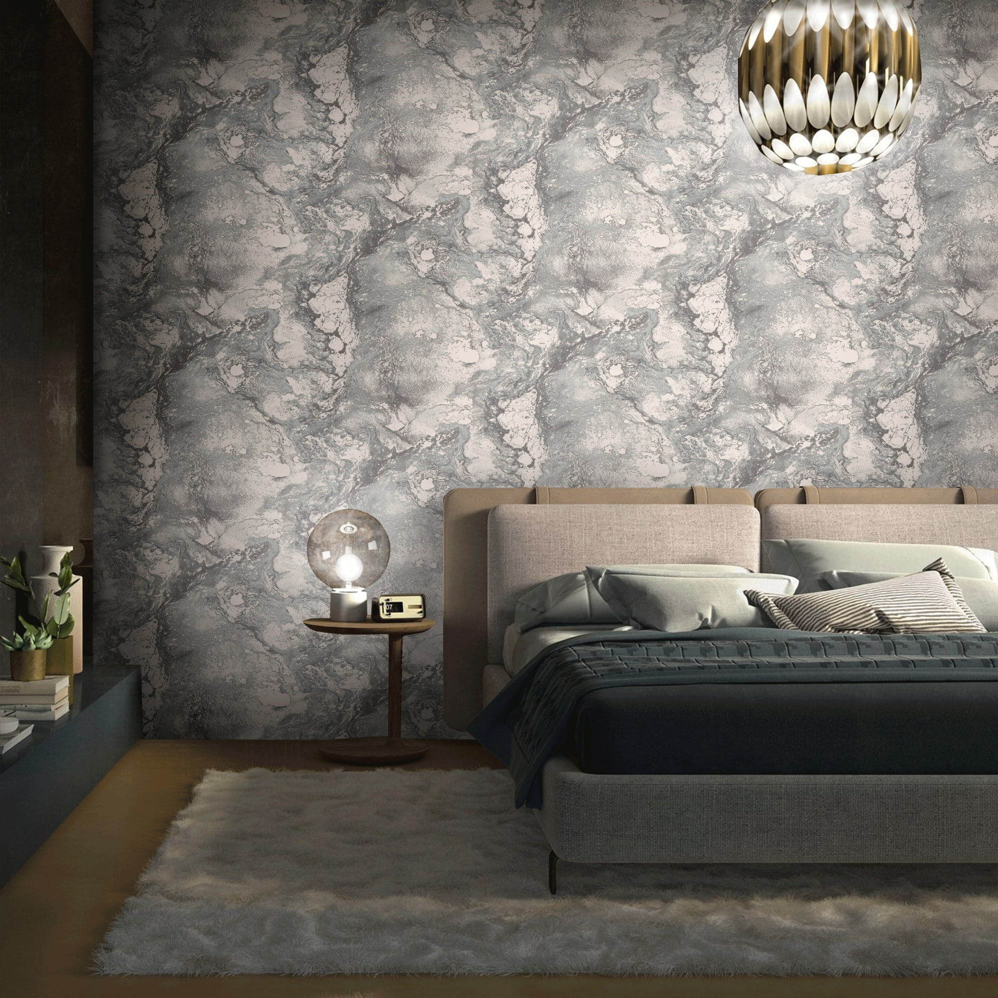 83211706 Обои флизелиновые Erismann серые 1.06 м 60134-04 Neochic Santreyd - Вид №2