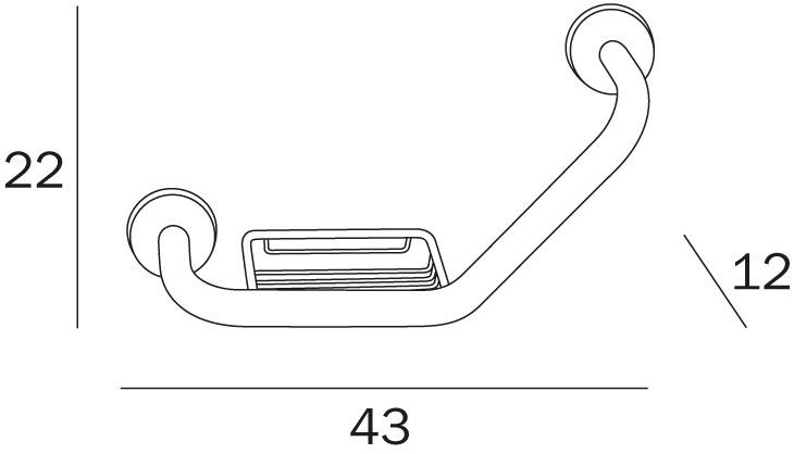 INDA® Поручень в угловой ванной с мыльницей Hotellerie A0492t - Вид №1