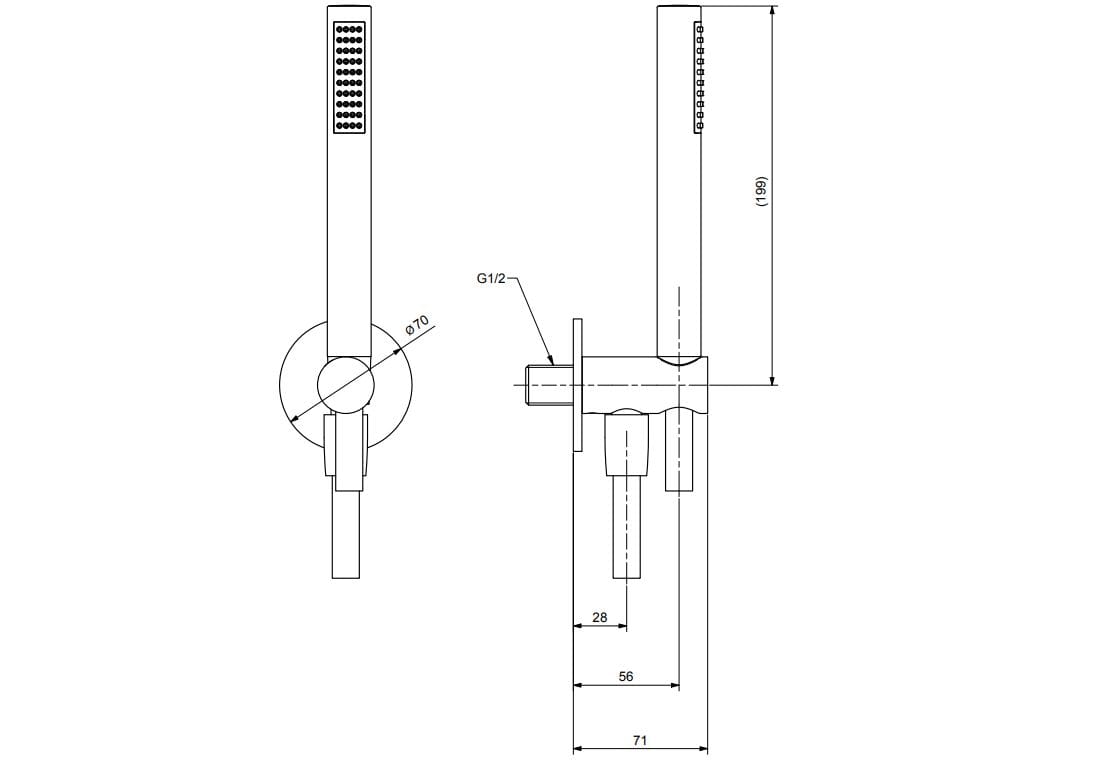 Настенный ручной душ с держателем Gaia Mobili Complements ARCH-00087776 - Вид №2