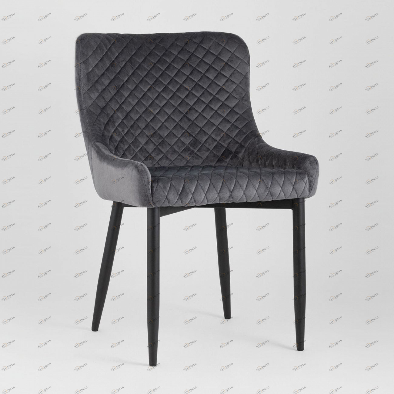 Стул мягкий со спинкой серый с черными металлическими ножками "Ститч" STOOL GROUP ДИЗАЙНЕРСКИЕ 00-3881934 Серый 