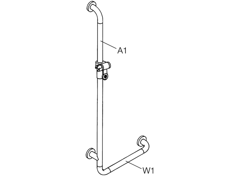 801.33B2S Угловая ручка с держателем для душа, нестандартная длина HEWI Edition matt | Polyamid  - Вид №6