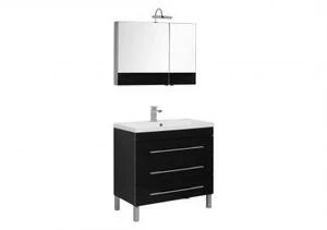 Комплект мебели для ванной Aquanet Верона NEW 90 черный (напольный 3 ящика)