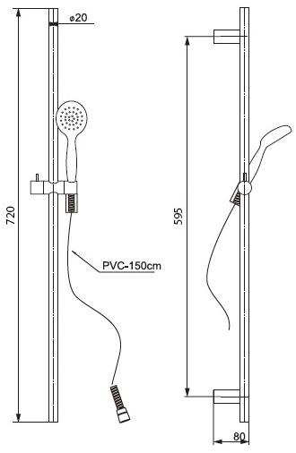 Paini Bergamo BRCR121L7 душевой гарнитур - Вид №1