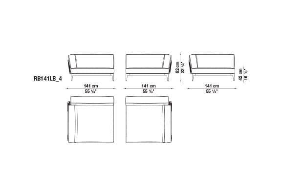 Ткань сад шезлонг B&B Italia Outdoor смородина ARCH-00129476 - Вид №9