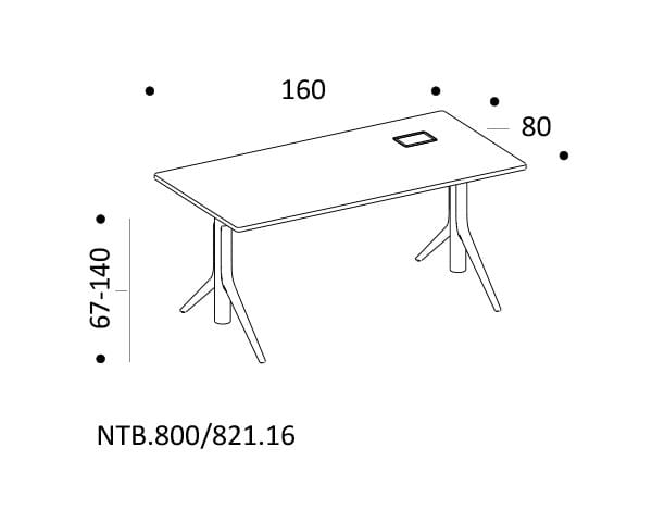 Прямоугольный рабочий стол с регулируемой высотой ICF NoTable ARCH-00074501 - Вид №4