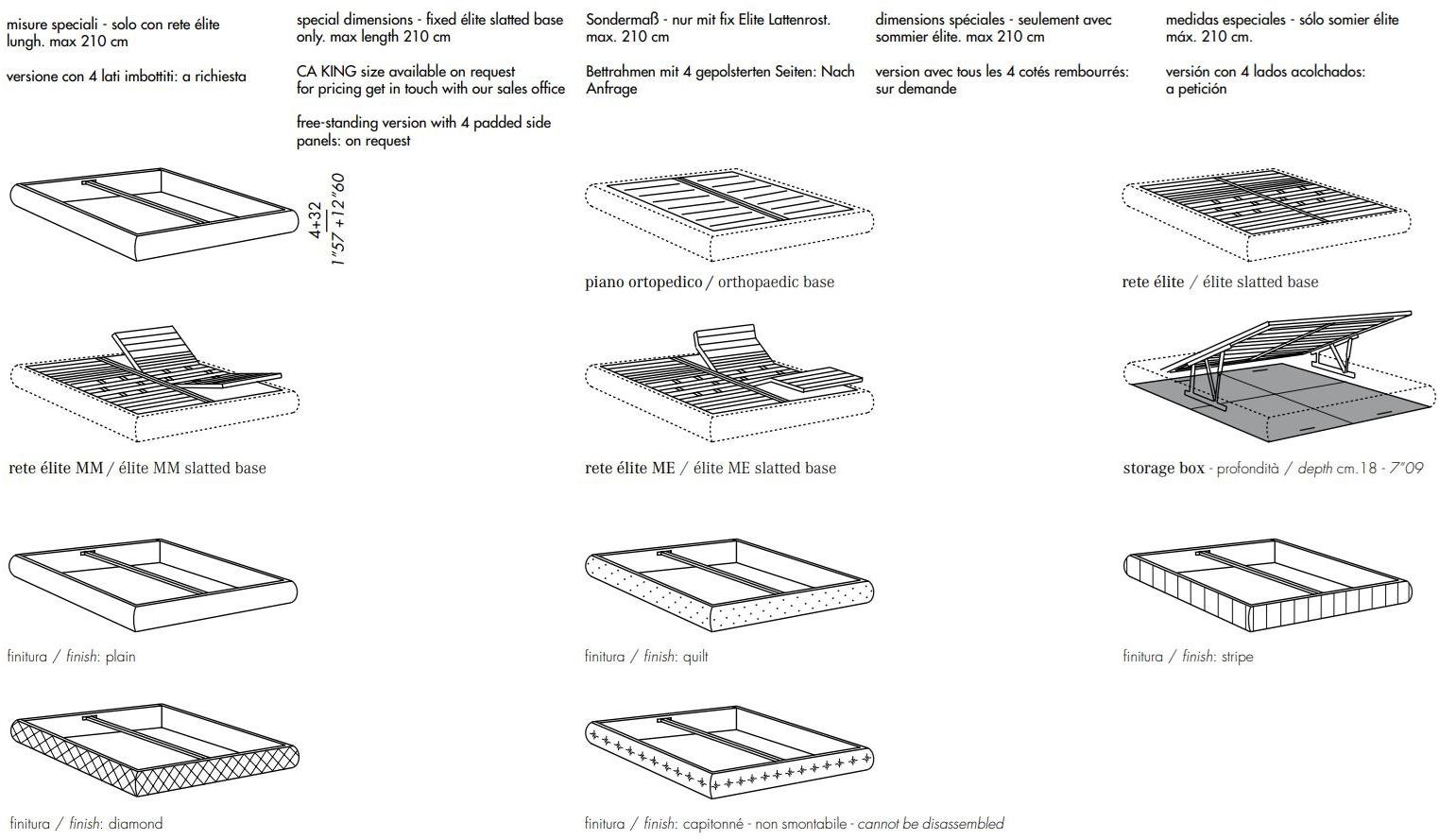 Meridiani Двуспальная кровать со съемным чехлом из ткани Edition tuyo sun-id-1377611 - Вид №21