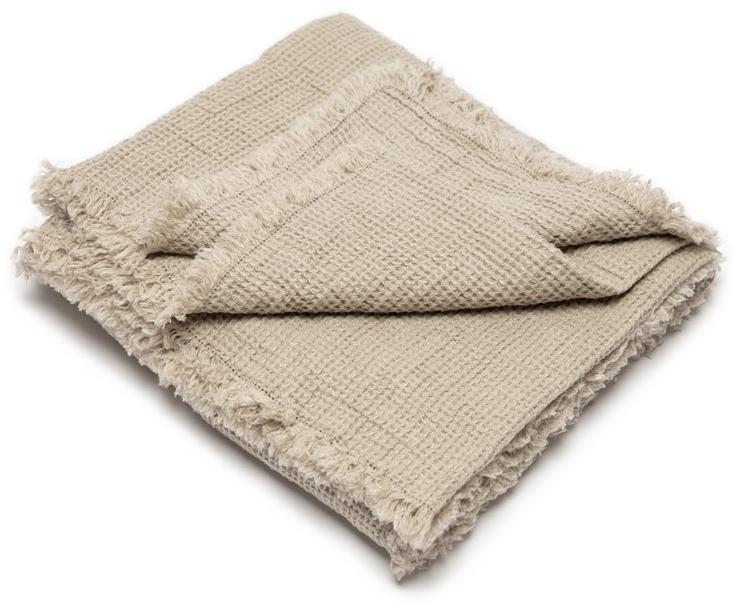 LinenMe Однотонный льняной плед ручной работы Washed waffle big 0616101  - Вид №6