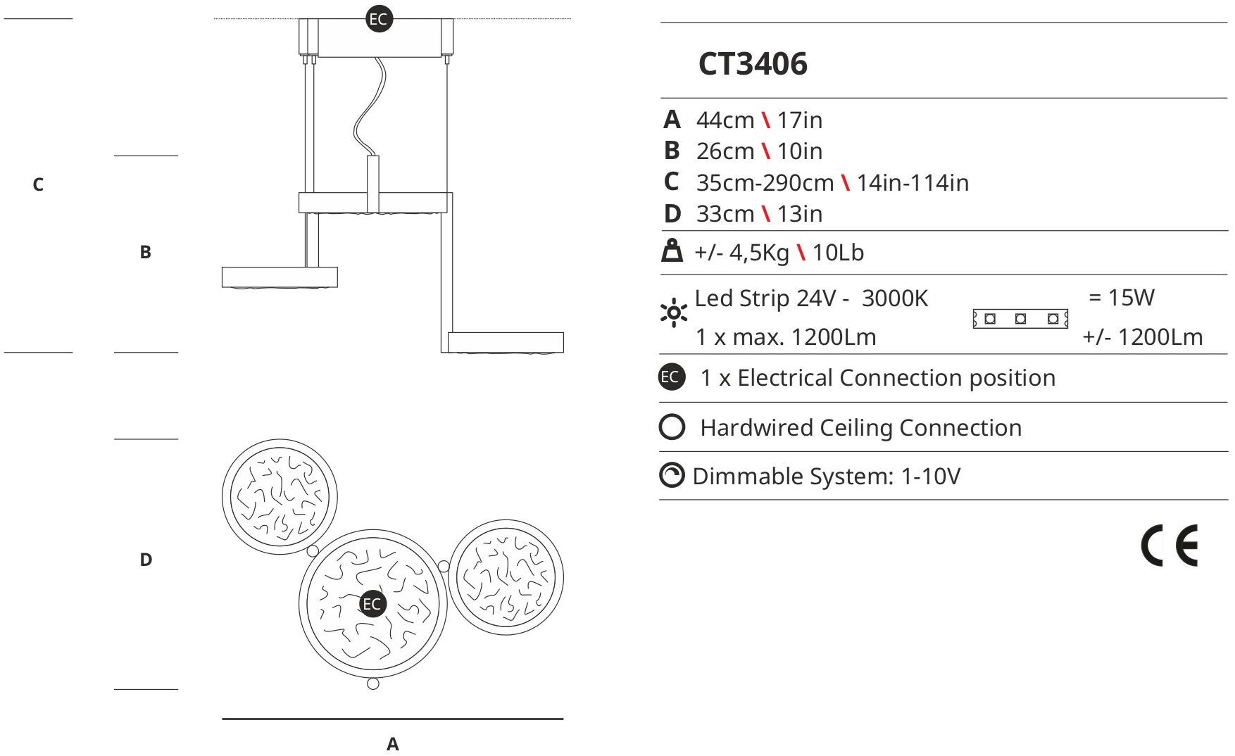 Serip Подвесной светильник из бронзы ручной работы Luna Ct3406 - Вид №2