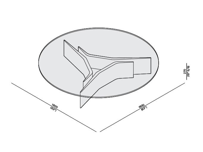 Низкий круглый журнальный столик из мрамора и стекла LUCE DI CARRARA провод ARCH-00100803 - Вид №2