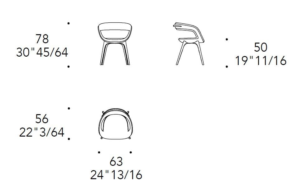 Кожаный и деревянный стул с открытой спинкой REFLEX NIDO ARCH-00028969 - Вид №4