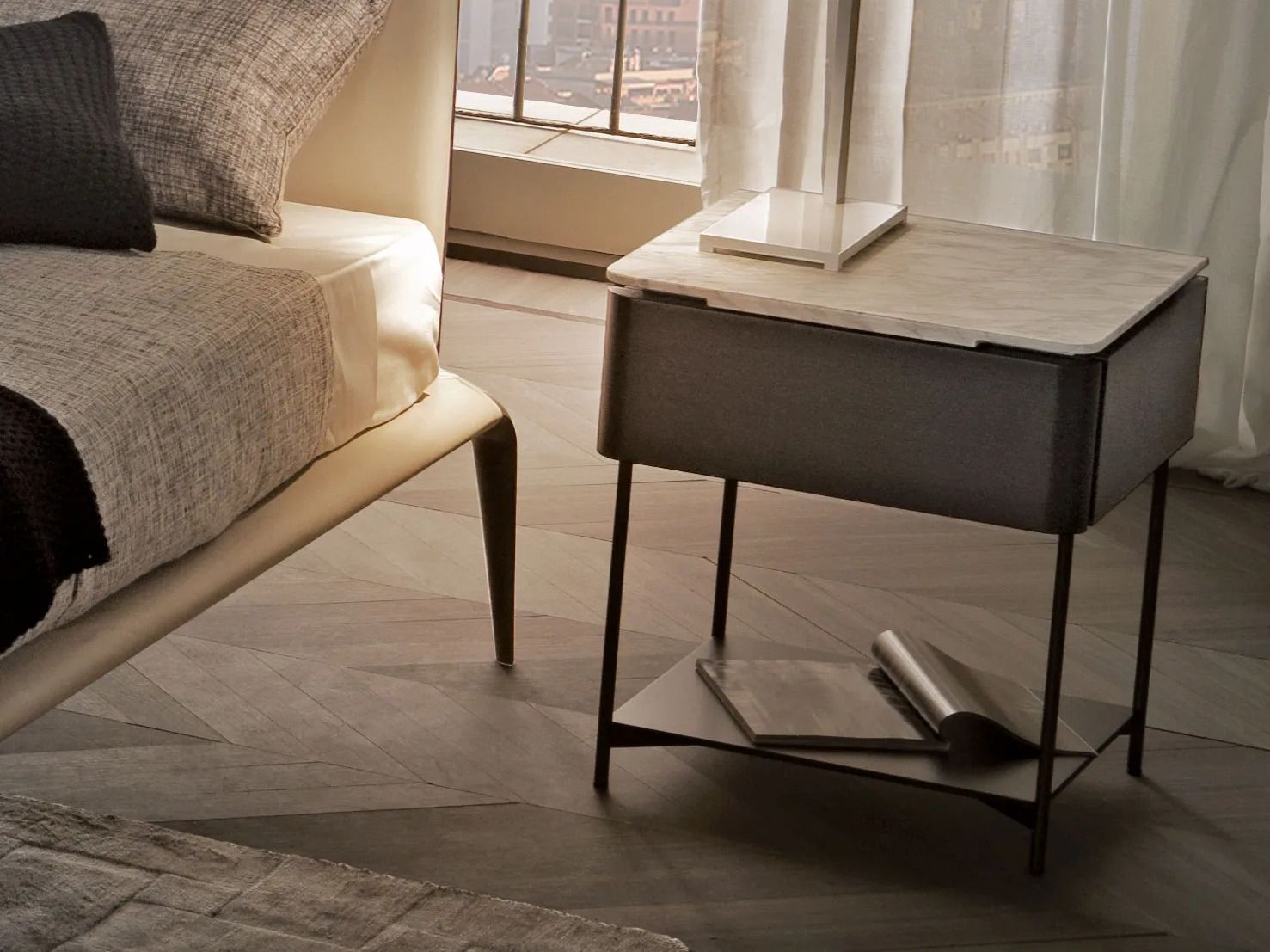 Деревянная тумбочка с мраморной столешницей MisuraEmme LINDO ARCH-00125029 - Вид №1