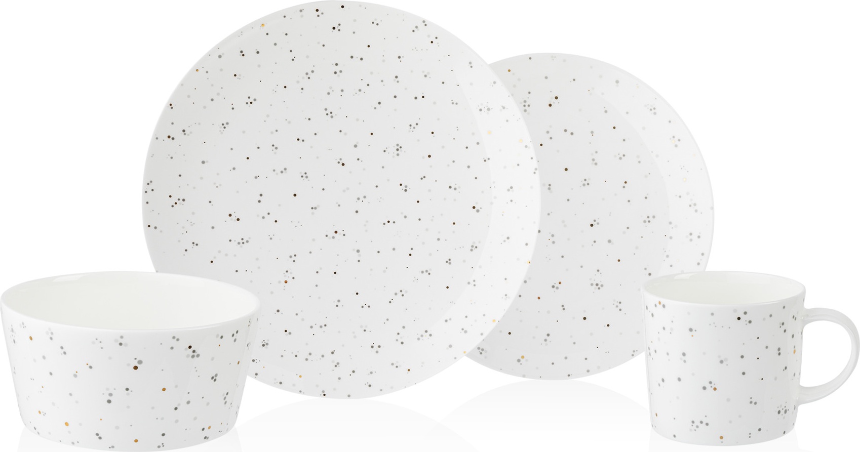 10658028 Mix&Match Сервиз чайно-столовый Mix&Match Конфетти на 4 персоны 16 предметов, фарфор Фарфор костяной 