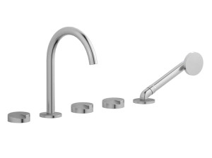 Набор для ванны с 5 отверстиями из нержавеющей стали с ручным душем