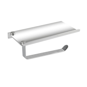 GFmark - Держатель туалетной бумаги из нержавеющей стали, антивандальный, с полочкой, код: 79905