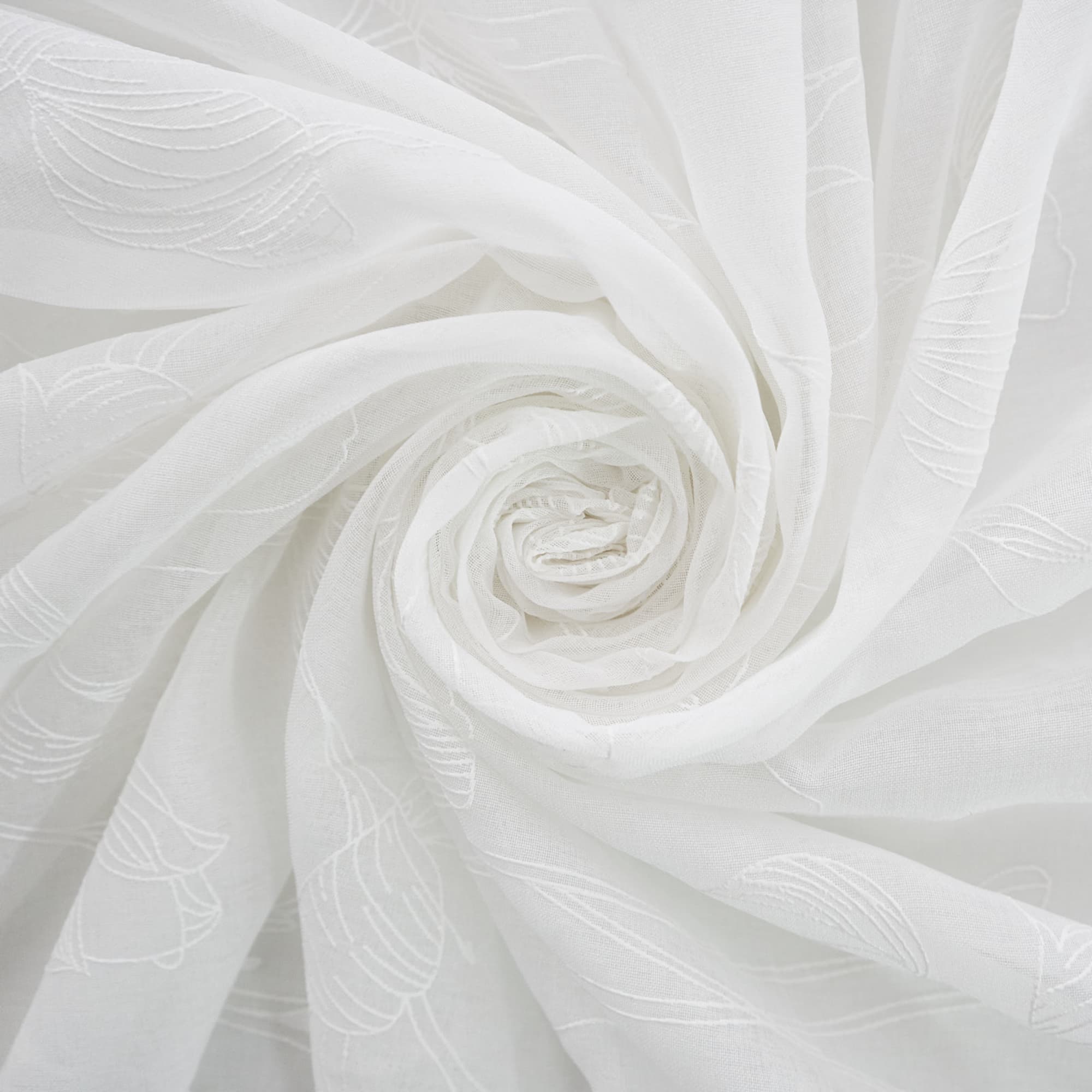 86116069 Штора на ленте для кухни "Цветы" 140x180 см цвет белый Santreyd  - Вид №3