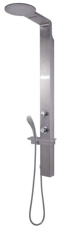 GYSP10502(IS) Gedy G-WELLNESS 02, многофункциональная душевая панель с термостатом, цвет нержавеющая сталь 