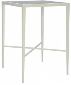 JANUS et Cie Высокий квадратный стол из алюминия и стекла Azimuth