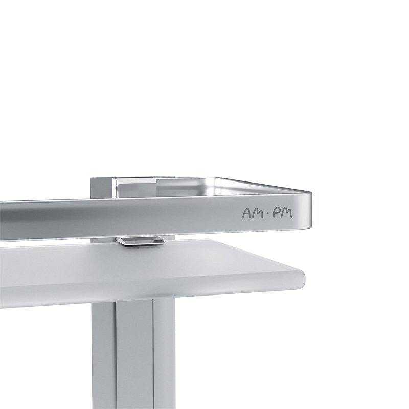 A7455200 Полка двухуровневая стеклянная алюминий AM.PM Sense L  - Вид №6