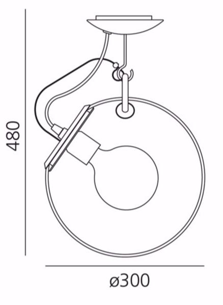 Artemide Люминесцентный потолочный светильник из металла Miconos A022800 - Вид №1