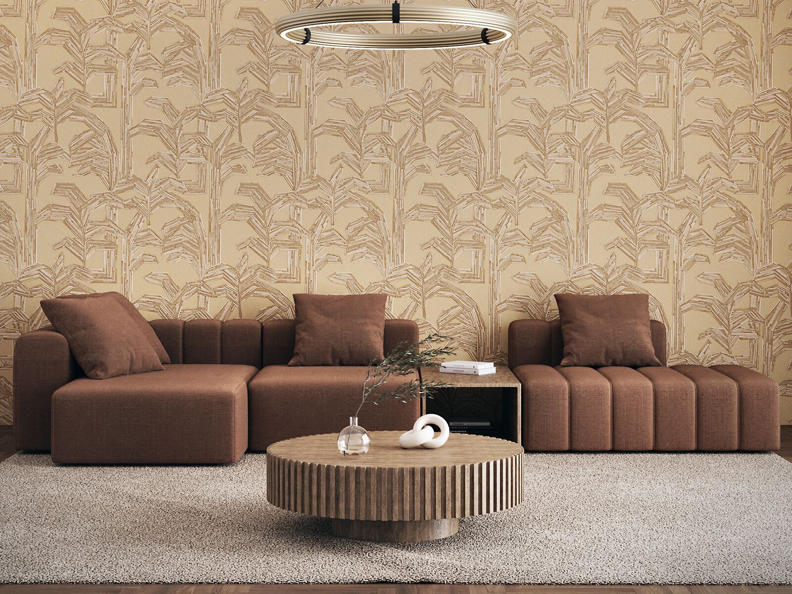 Деревянный низкий круглый журнальный столик ANA ROQUE INTERIORS ARCH-00050569 - Вид №1