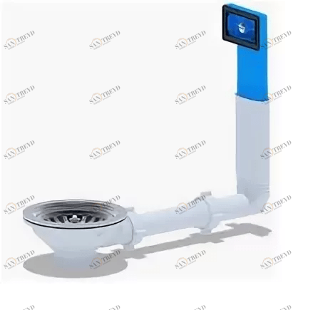 Жесткий перелив АНИ для мойки 3 1/2" с прямоугольным вертикальным корпусом N305 АНИ пласт 7218