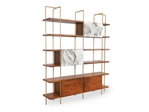 Книжный шкаф из тикового дерева и металла