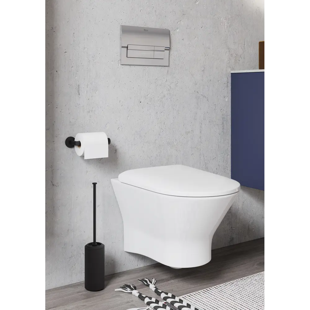 Комплект инсталляция с унитазом Roca Faro ZRU9307613, безободковый с микролифтом, клавиша цвет хром 89366524 STLM-2207514 - Вид №14