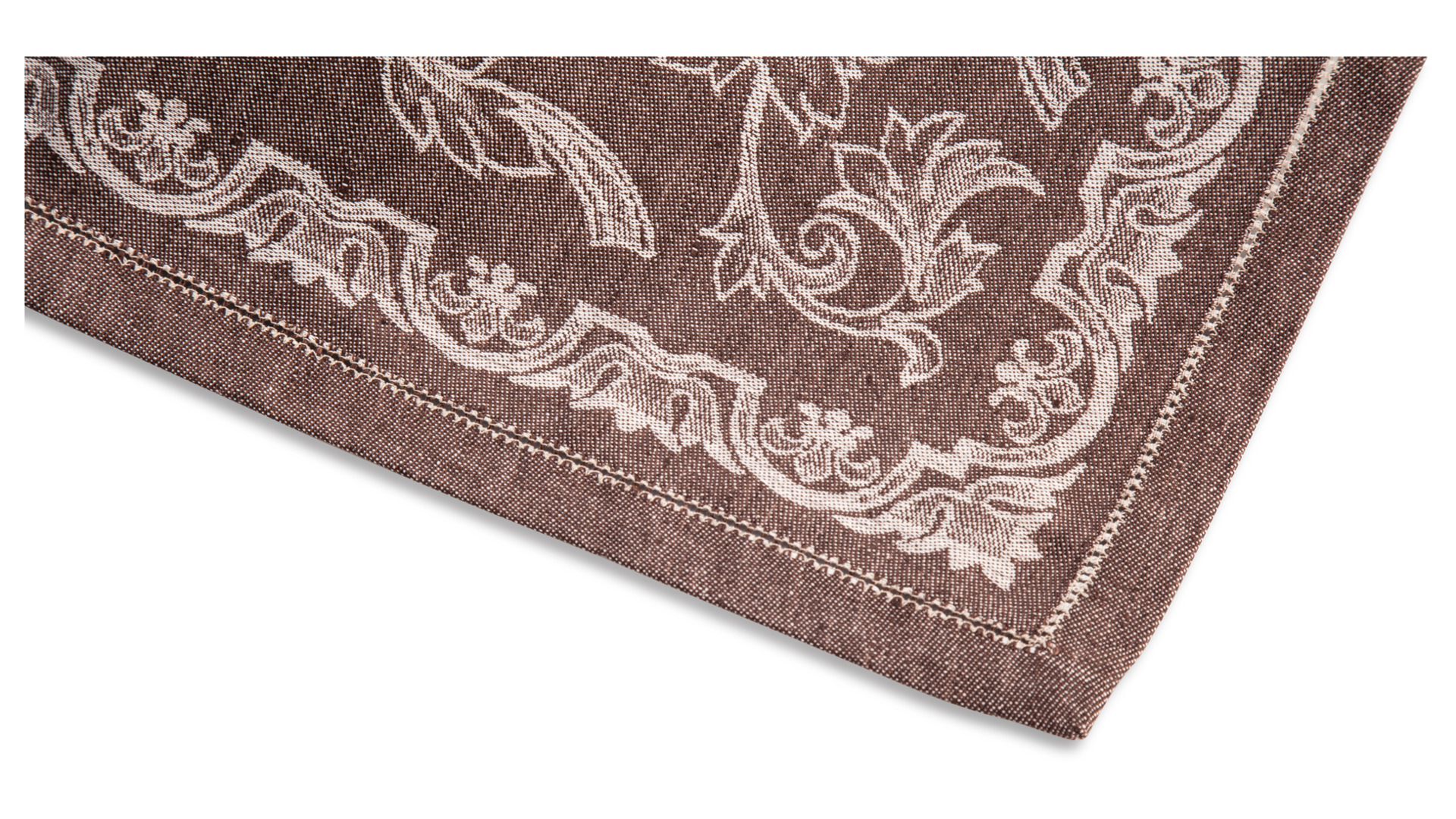 10638714 Яковлевский жаккард Скатерть прямоугольная Яковлевский Жаккард Французский Мотив 140х180см коричневая, полулен Ткань  - Вид №1
