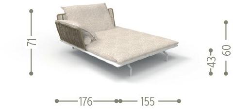 Talenti Садовый диван из ткани с шезлонгом Cruise alu sun-id-1512485 - Вид №12