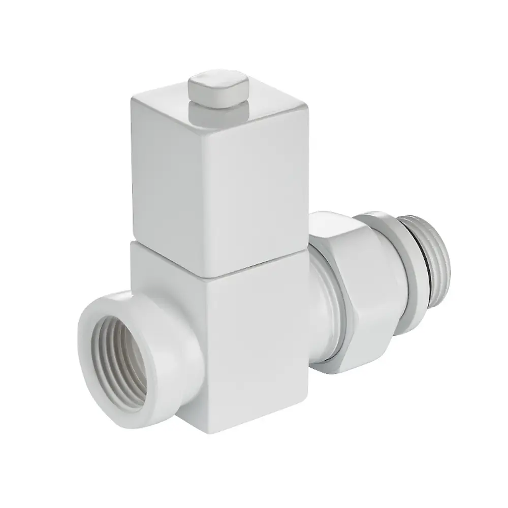 Набор вентилей для радиатора Royal Thermo Cube 1/2" прямой цвет белый STLM-2129036 - Вид №4