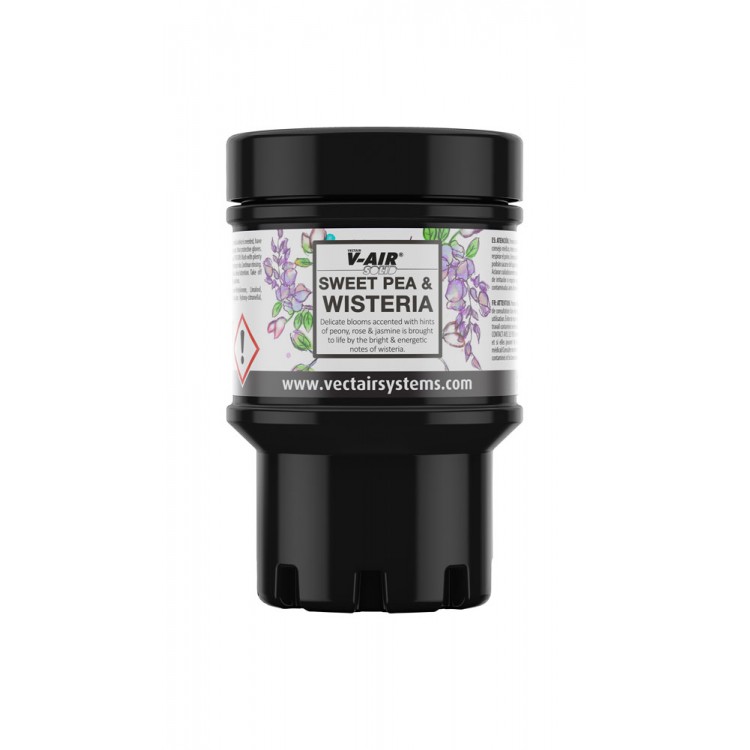V-SOLID - SWEET PEA &amp; WISTERIA VECTAIR SYSTEMS Автоматический ароматизатор воздуха V-AIR SOLID – Глициния со сладким горохом Белый черный (упаковка) 
