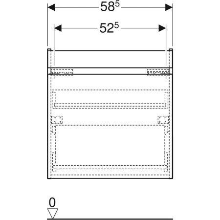501.904.00.1 Шкафчик для раковины Geberit Renova Plan, с одним выдвижным ящиком и одним внутренним выдвижным ящиком Geberit  - Вид №47