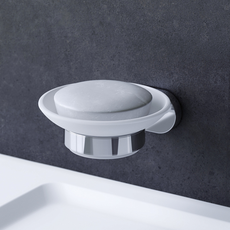 A7434200 L Стеклянная мыльница с настенным держателем хром AM.PM Sense - Вид №1