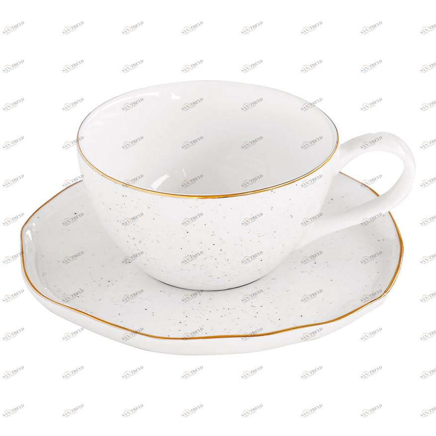 Чашка фарфоровая белая с блюдцем Artesanal EASY LIFE ARTESANAL 00-3946825 Белый 