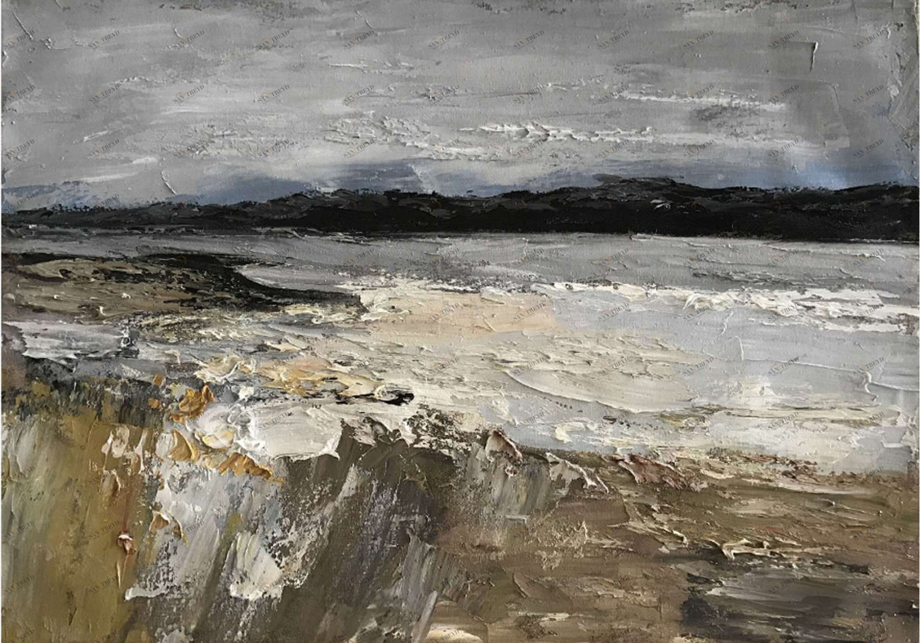 Картина на холсте 100х150 см "Ураган" EVENHOME КАРТИНЫ МАСЛОМ 129968 Серый;разноцветный 