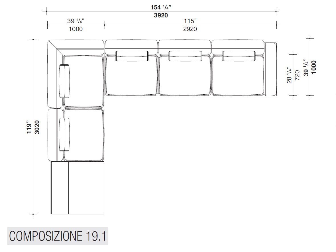 Модульный тканевый диван Lema двор ARCH-00115540 - Вид №26