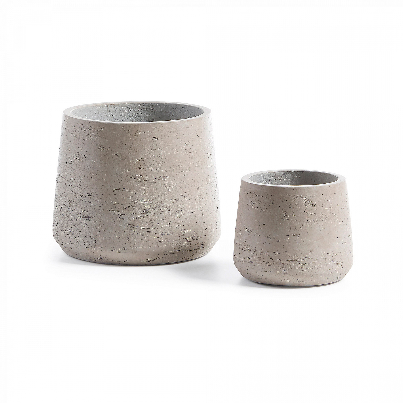 047506 Набор кашпо из 2-х шт Lux серого цвета La Forma Low - Вид №1