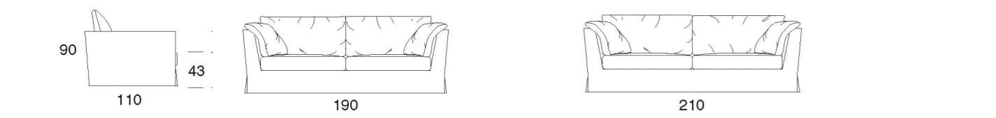 3-местный тканевый диван Former In Italia ARCH-00096982