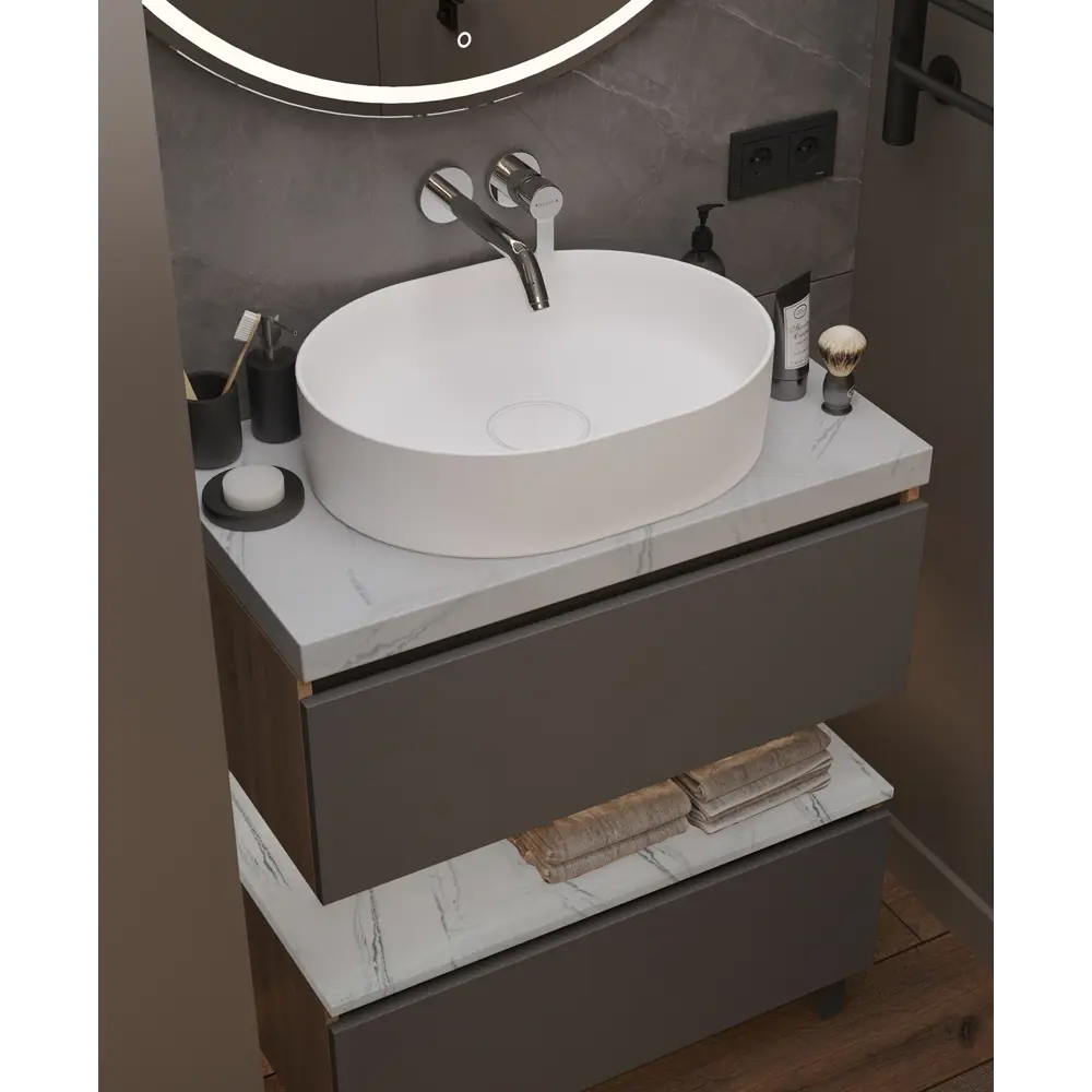 Столешница Santreyd Scandi-60M для ванной из искусственного камня 87675911 STLM-0987435 - Вид №2