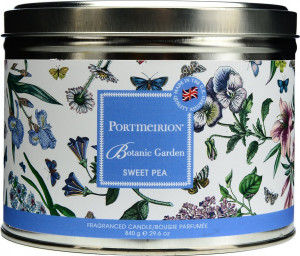 10623568 Portmeirion Свеча в жестяной банке с крышкой с 3 фитил. Portmeirion "Ботанический сад.Душистый горошек" 13см Воск