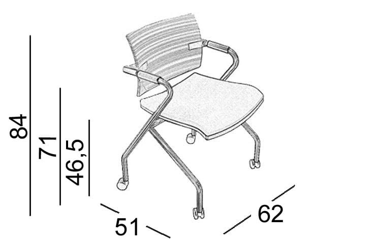 Складной стул с колесами с подлокотниками Luxy Aire Jr ARCH-00053206 - Вид №3