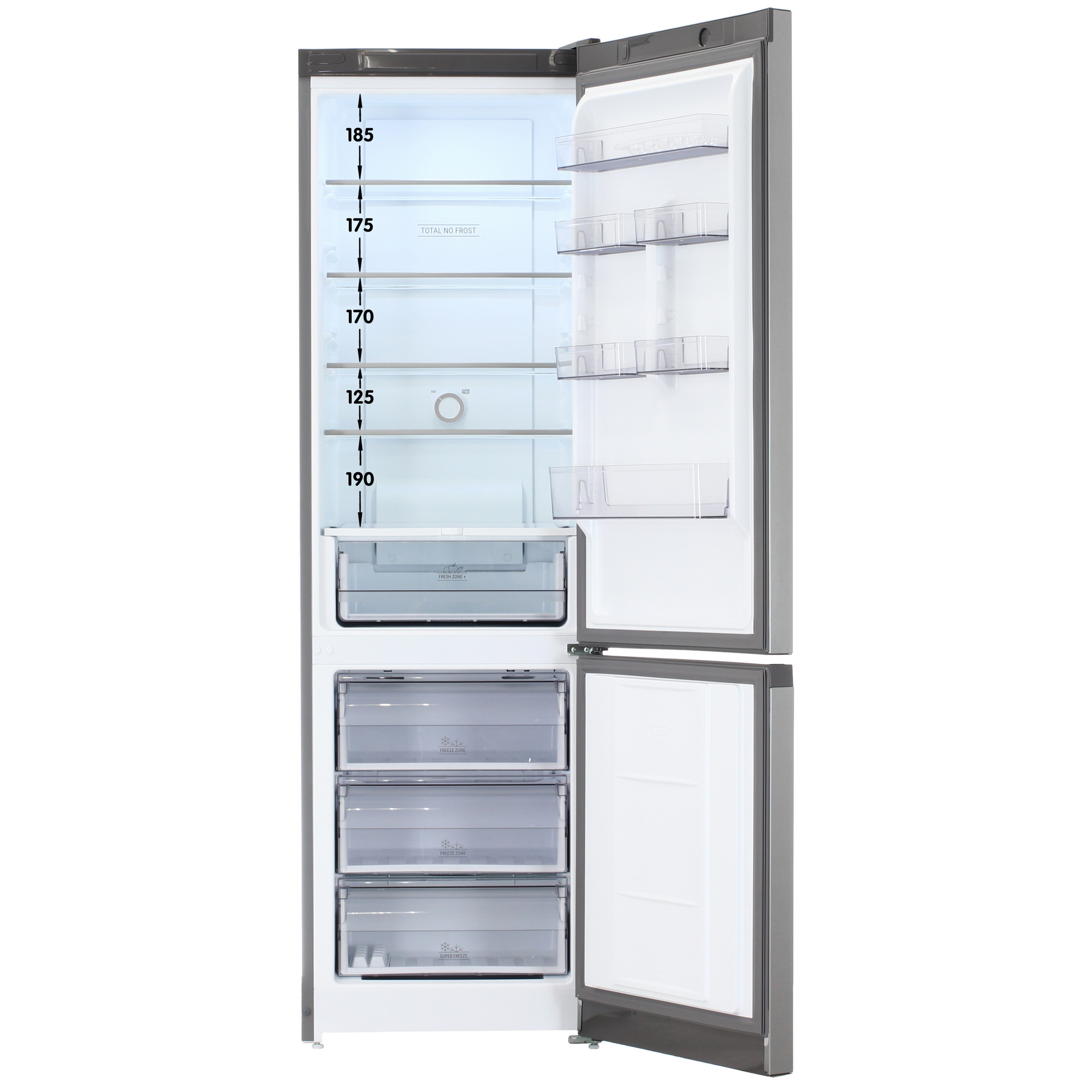 5457090 Холодильник с морозильником   Hotpoint HT 6200 MX серебристый STDN-0035212 - Вид №1