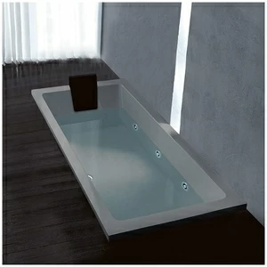 Ванна Gruppo treesse Quadra 170 V072B-SX-SE серая с гидромассажем и дезинфекцией прямоугольная встроенная левая
