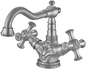 Смеситель ZorG Antic A 7009U-SL для раковины, серебро