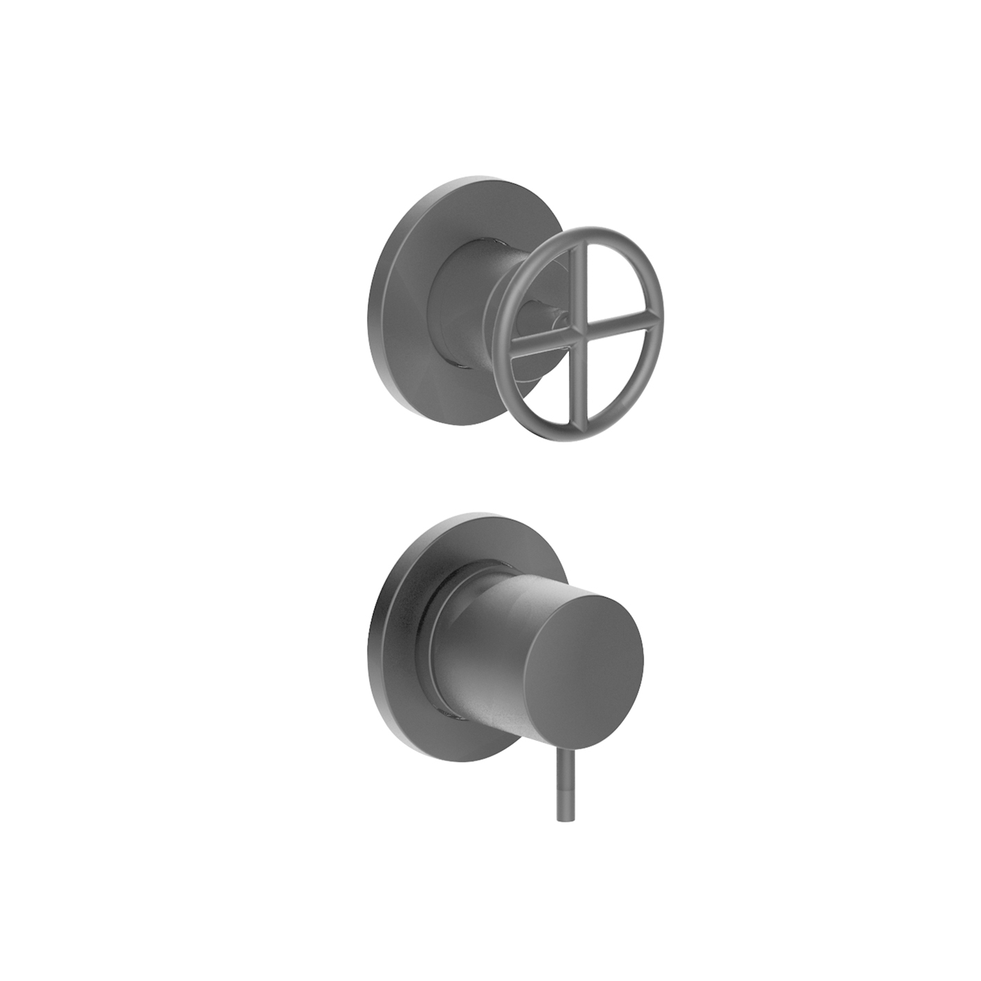 P685B+M585A  Встраиваемый смеситель для ванны/душаручки переключатель на 2 потока с поворотной кнопкой впуски 1/2'' Звукоизолированные Fantini Rubinetti FONTANE BIANCHE 