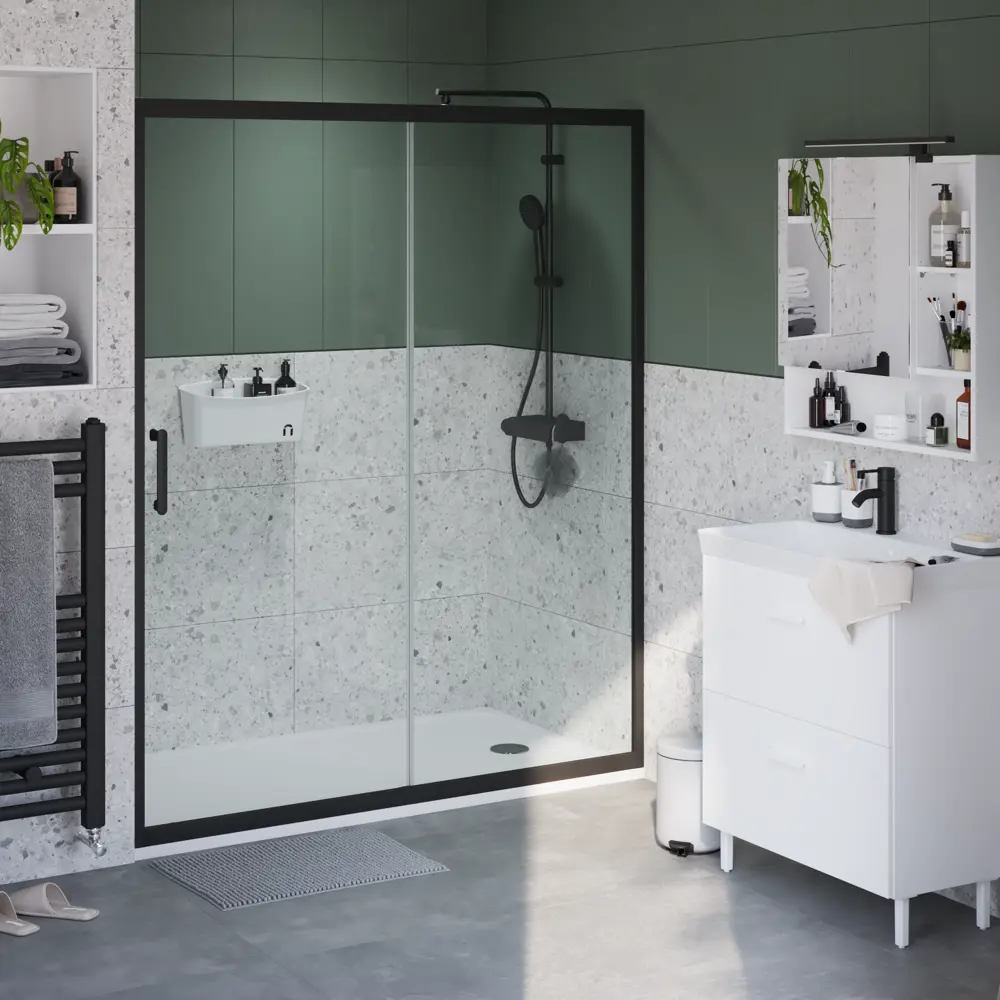 Комплект стекол для раздвижной душевой двери Sensea Easy 150 см прозрачное стекло цвет профиля на выбор 83631072 STLM-2032094 - Вид №33