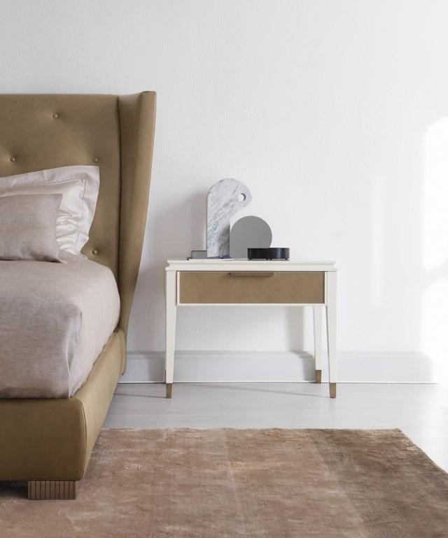 OAK Прямоугольная прикроватная тумбочка из кожи с ящиками Milano collection Sc5094 - Вид №3