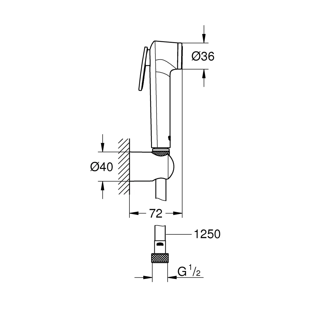 Комплект для душа гигиенический Grohe Trigger Spray 26175001, 1 режим 18161291 STLM-2121679  - Вид №4